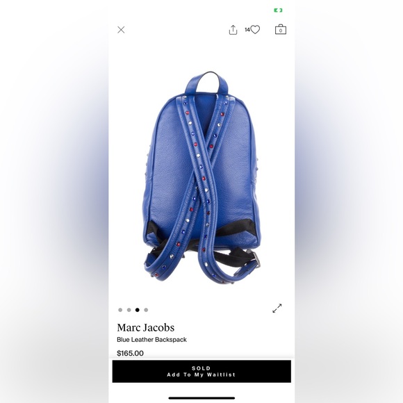 Marc Jacobs backpack blue with studs used in great conditio - Picture 3 of 3